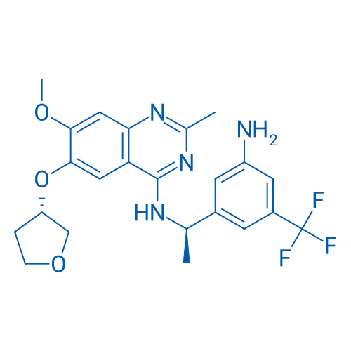 2230836-55-0 N-((R)-1-(3-Amino-5-(trifluoromethyl)phenyl)ethyl)-7-methoxy-2-methyl-6-(((S)-tetrahydrofuran-3-yl)oxy)quinazolin-4-amine