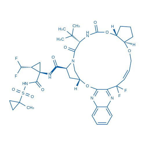 1365970-03-1 (33R,35S,91R,92R,5S,E)-5-(tert-Butyl)-N-((1R,2R)-2-(difluoromethyl)-1-(((1-methylcyclopropyl)sulfonyl)carbamoyl)cyclopropyl)-14,14-difluoro-4,7-dioxo-2,8,10-trioxa-6-aza-1(2,3)-quinoxalina-3(3,1)-pyrrolidina-9(1,2)-cyclopentanacyclotetradecaphan-12-ene-35-carboxamide